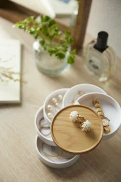 Boîte à bijoux en 5 parties en bois et résine blanche Tosca - Yamazaki