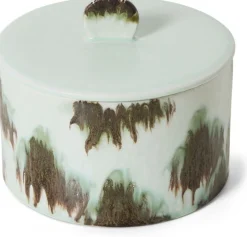 Boîte à biscuits en grès vert 17 x 17 x 14 cm Vaisselle 70's - HKliving