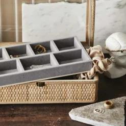 Boîte de rangement en rotin 34,5x19x10,5cm - Nordal