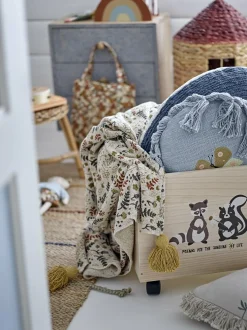 Boîte de rangement à roulettes en bois de Paulownia noir Nonni - Bloomingville Mini
