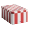 Boîte en fer rouge et blanc cassé damier - HAY