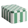 Boîte en fer vert et blanc cassé damier - HAY