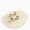 Bougeoir 4 bougies en acier beige cashew 30x23cm Noa - Metallbude