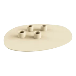 Bougeoir 4 bougies en acier beige cashew 30x23cm Noa - Metallbude