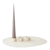 Bougeoir 3 bougies en acier beige cashew 30x23cm Noa - Metallbude