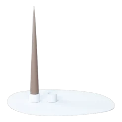 Bougeoir 2 bougies en acier blanc 3x2,2cm Noa - Metallbude