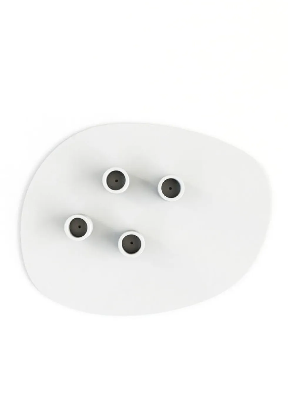 Bougeoir 4 bougies en acier blanc 30x23cm Noa - Metallbude