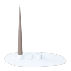 Bougeoir 4 bougies en acier blanc 3x2,2cm Noa - Metallbude
