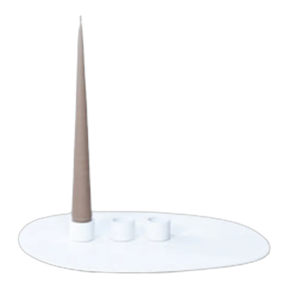 Bougeoir 4 bougies en acier blanc 3x2,2cm Noa - Metallbude