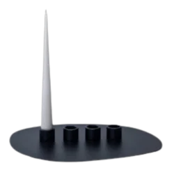 Bougeoir 4 bougies en acier noir 3x2,2cm Noa - Metallbude