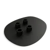 Bougeoir 4 bougies en acier noir 30x23cm Noa - Metallbude