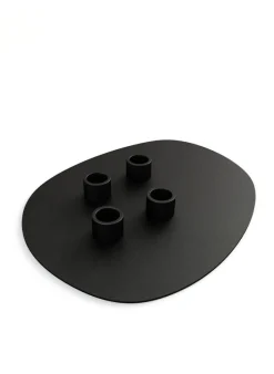 Bougeoir 4 bougies en acier noir 30x23cm Noa - Metallbude