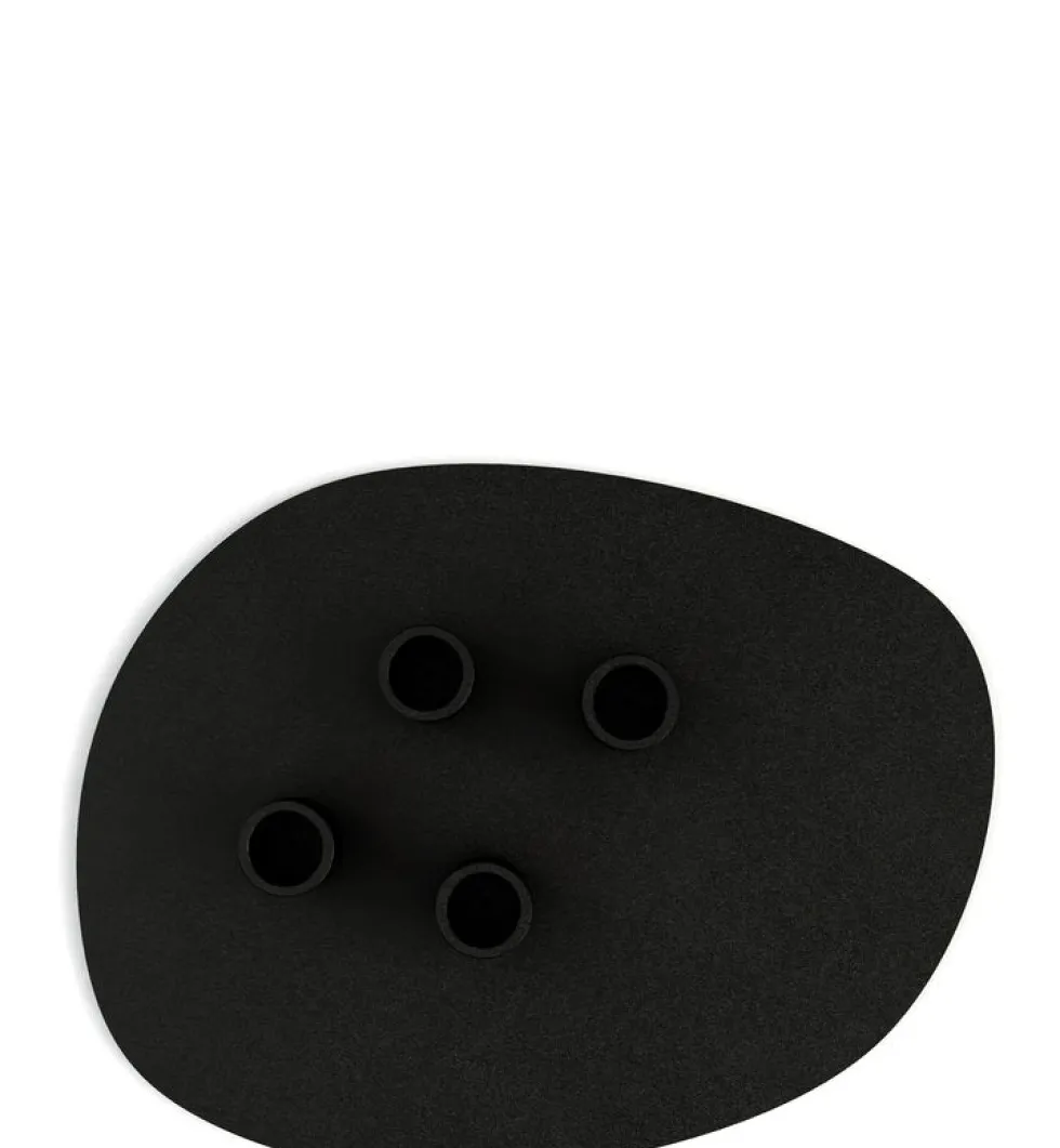 Bougeoir 4 bougies en acier noir 30x23cm Noa - Metallbude
