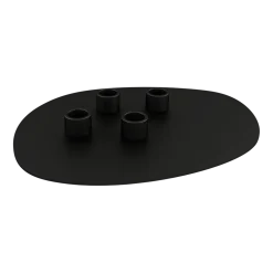 Bougeoir 4 bougies en acier noir 30x23cm Noa - Metallbude