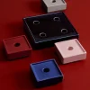 Bougeoir carré en grès bleu foncé 18,4x18,4x4cm Mattone - HAY