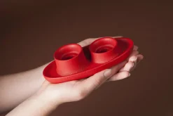 Bougeoir double rouge Aye Aye! - Emko