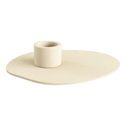 Bougeoir en acier beige cashew 10x13cm Noa - Metallbude