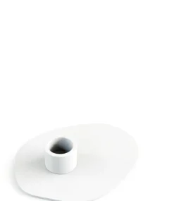 Bougeoir en acier blanc 10x13cm Noa - Metallbude
