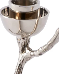 Bougeoir en métal en argent 18X11,5x14cm Twiggy nickel - Pols Potten