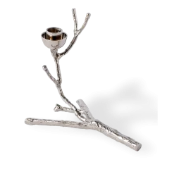 Bougeoir en métal en argent 18X11,5x14cm Twiggy nickel - Pols Potten