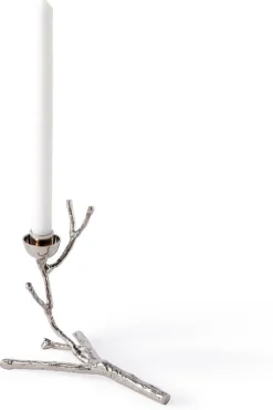 Bougeoir en métal en argent 18X11,5x14cm Twiggy nickel - Pols Potten