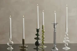 Bougeoir en verre fumé 12cm Eriska - Nordal