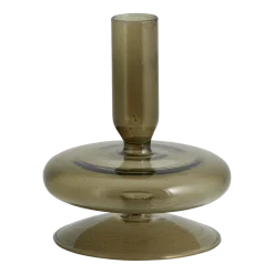 Bougeoir en verre fumé 12cm Eriska - Nordal