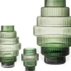 Bougeoir en verre vert 12x15cm Steps - Pols Potten