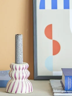 Bougeoir Gabin Grès Violet - Bloomingville