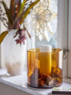 Bougeoir Kahlah Verre recyclé marron - Bloomingville
