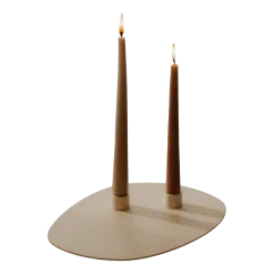 Bougeoirs en acier beige cashew 3x2,2cm Noa - Metallbude