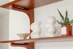 2 Bougeoirs en céramique blanc crème Ganache - Cosin Paris