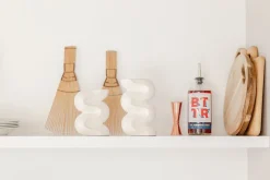 2 Bougeoirs en céramique blanc crème Ganache - Cosin Paris