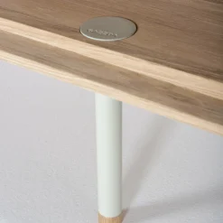 Buffet avec porte en chêne blanchi huilé et linoléum gris 45 x 118 cm Fina - Gazzda