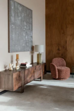 Buffet bas en bois d'hévéa marron 45x188x60cm Bruneau - Dutchbone