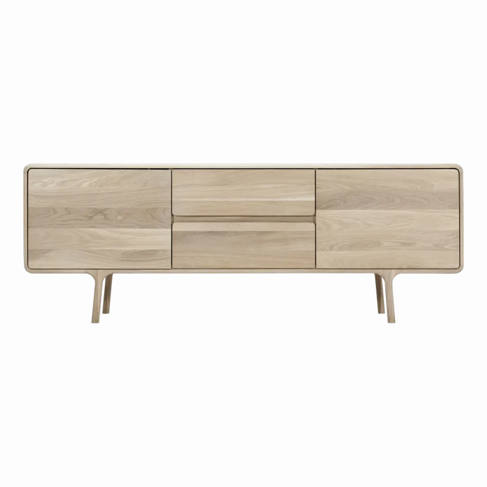 Buffet bas en chêne blanchi huilé 45 x 150 cm Fawn - Gazzda