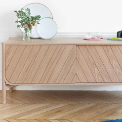 Buffet bas en chêne naturel 185 x 45 x 65 cm Marius - Hartô