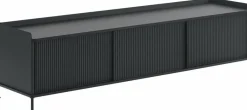 Buffet en acier plié noir 48 x 186 cm Enfold - Muuto