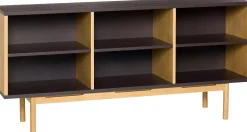 Buffet en bois de chêne marron 140x35xh65cm Dual - Hübsch