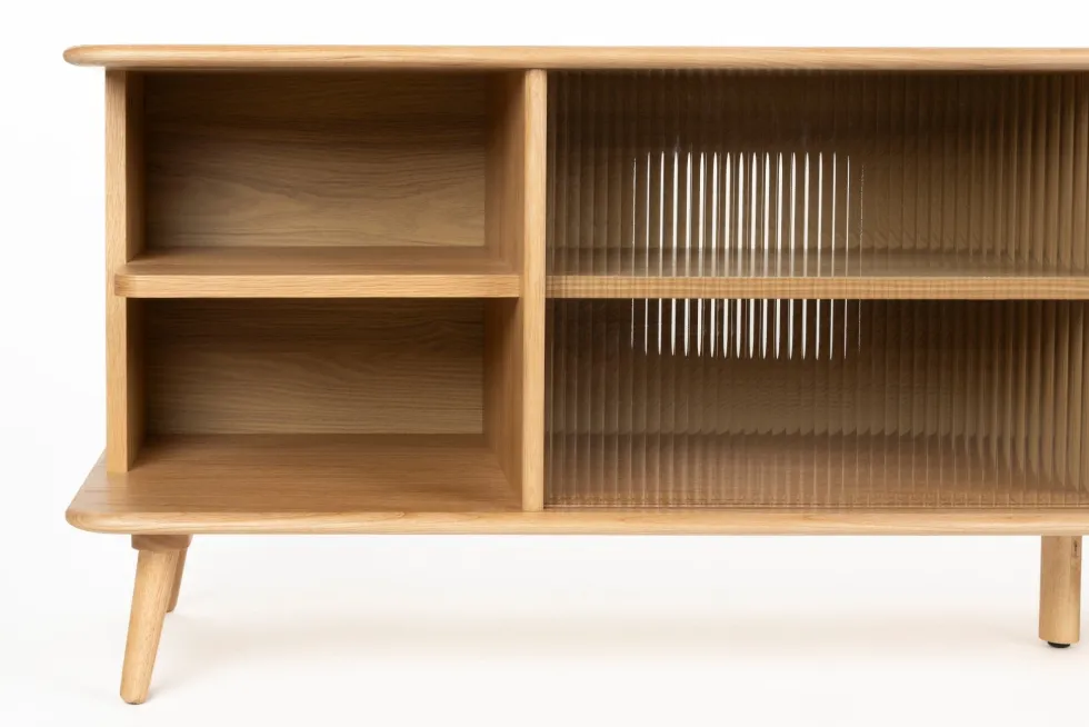 Buffet en bois de chêne naturel 40x180x55cm Rise - Zuiver