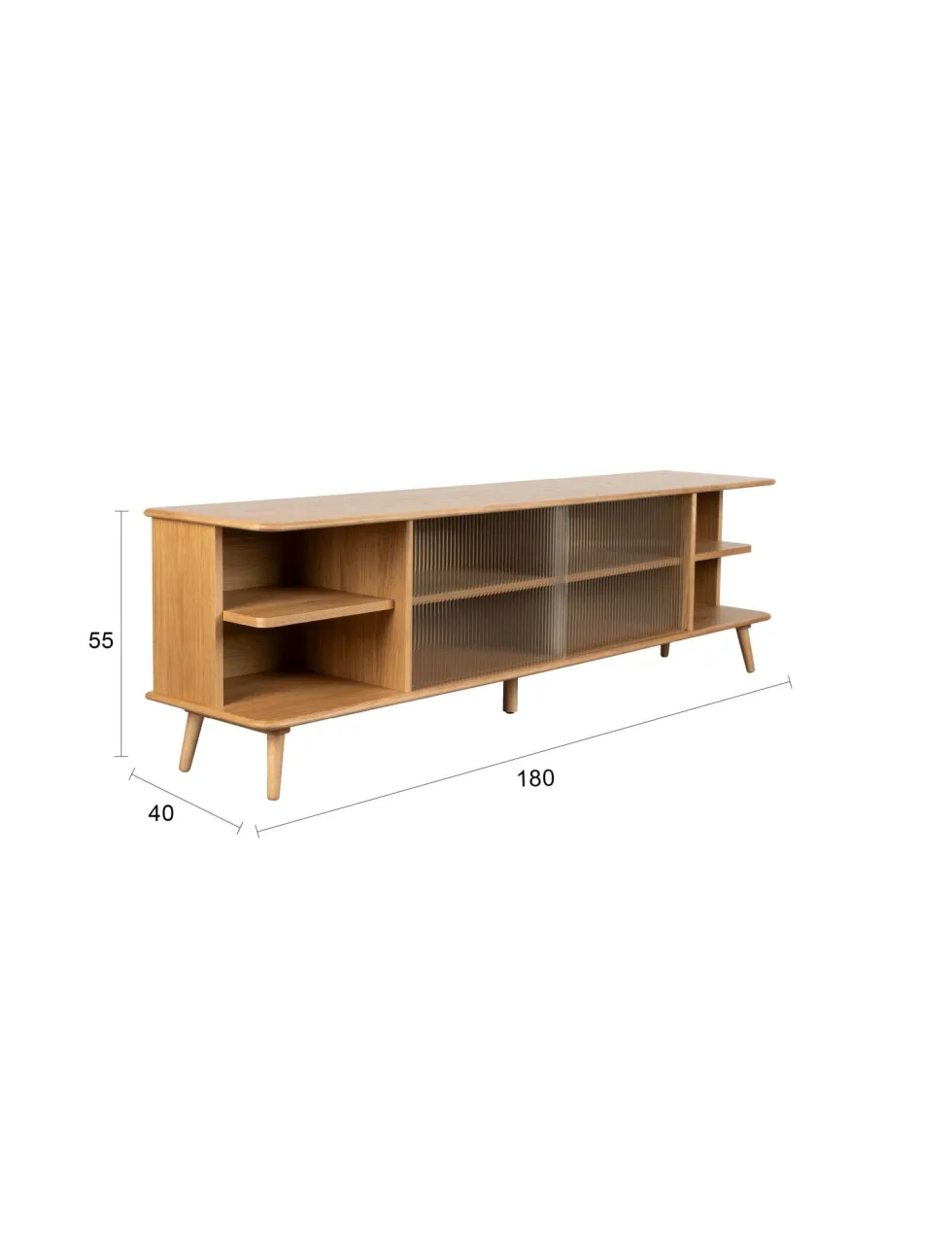 Buffet en bois de chêne naturel 40x180x55cm Rise - Zuiver