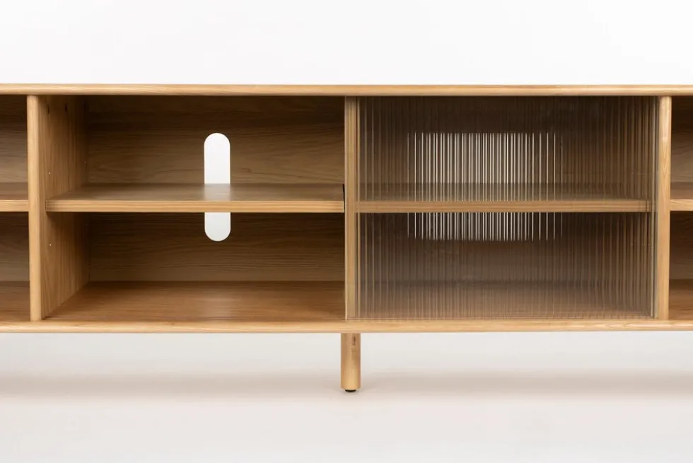 Buffet en bois de chêne naturel 40x180x55cm Rise - Zuiver
