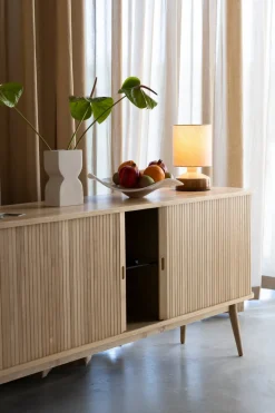 Buffet en bois de frêne naturel 180x40x75cm Barbier - Zuiver