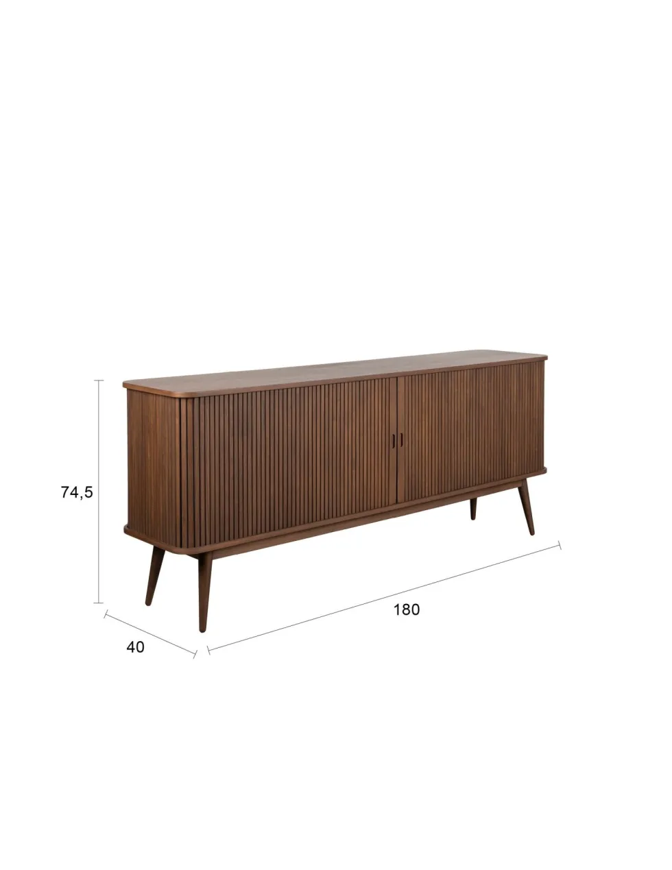 Buffet en bois de noyer 180x40x75cm Barbier - Zuiver