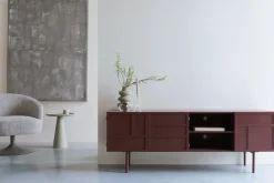 Buffet en bois et métal rouge 160x36x58cm Siena - The Cool Republic