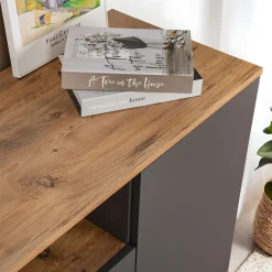 Buffet en bois gris et beige 180x44,5x75cm Arista - Home Design
