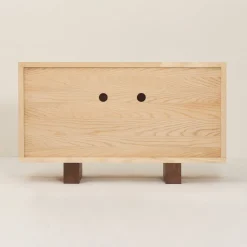 Buffet en bois massif d'hévéa et frêne naturel 120x40x70cm Heju x Nobodinoz - Nobodinoz