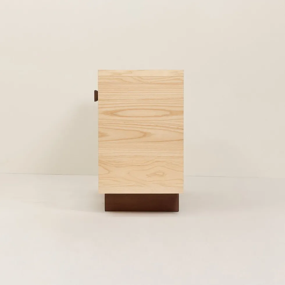 Buffet en bois massif d'hévéa et frêne naturel 120x40x70cm Heju x Nobodinoz - Nobodinoz