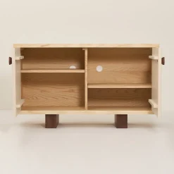 Buffet en bois massif d'hévéa et frêne naturel 120x40x70cm Heju x Nobodinoz - Nobodinoz