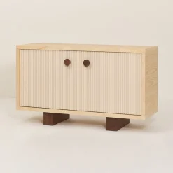 Buffet en bois massif d'hévéa et frêne naturel 120x40x70cm Heju x Nobodinoz - Nobodinoz